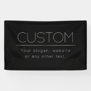 Banderoles Texte modifiable minimaliste moderne   Noir & Blan