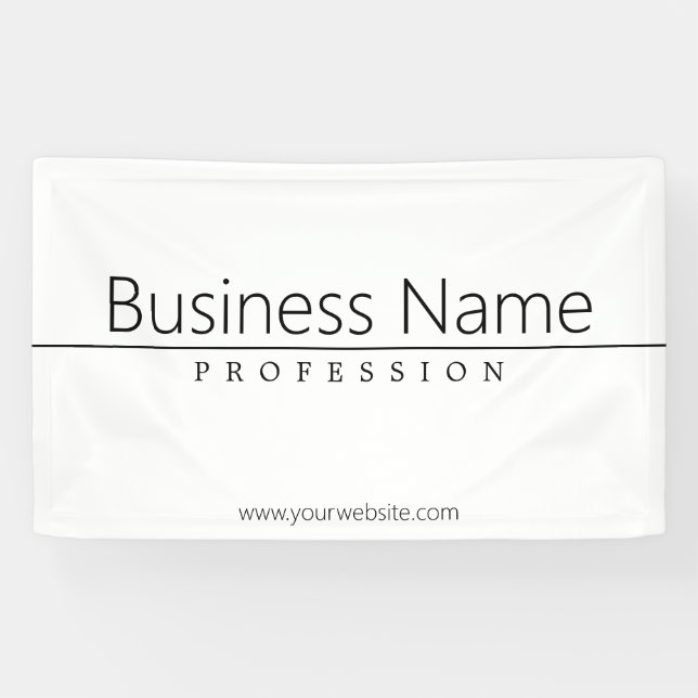 Banderoles Texte noir classique simple sur blanc (Horizontal)