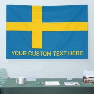 Banderoles Texte personnalisé Drapeau Suédois