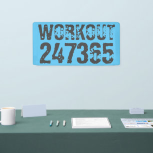 Banderoles Texte usé et rayé Workout 247365 bleu