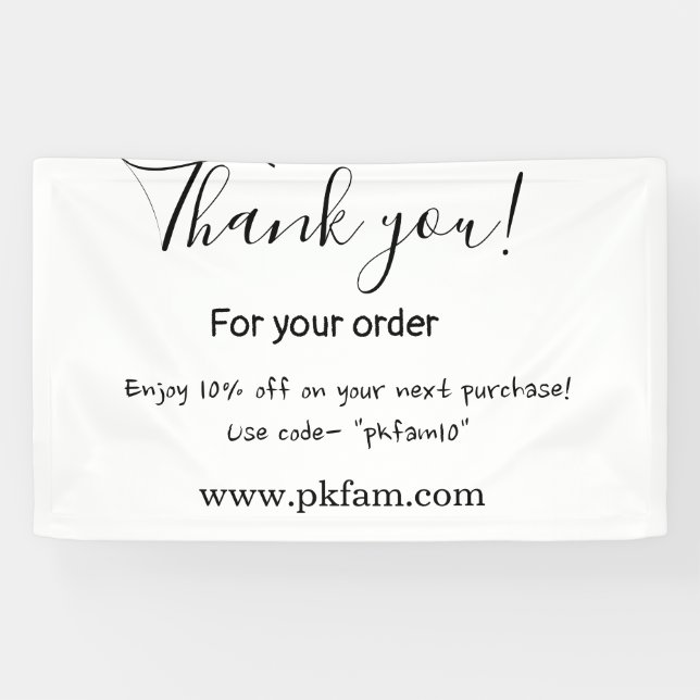 Banderoles Thank you for purchase pink family business detail (Horizontal)