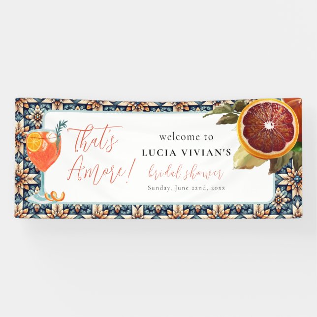 Banderoles That's Amore Juicy Orange Spritz Bienvenue au Mari (Horizontal)