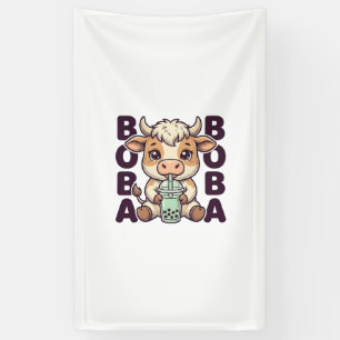 Banderoles Thé aux perles de vache mignonne Design de T-Shirt