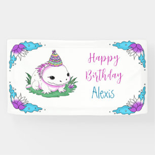 Banderoles Thème Axolotl Fête d'Anniversaire Personnalisé