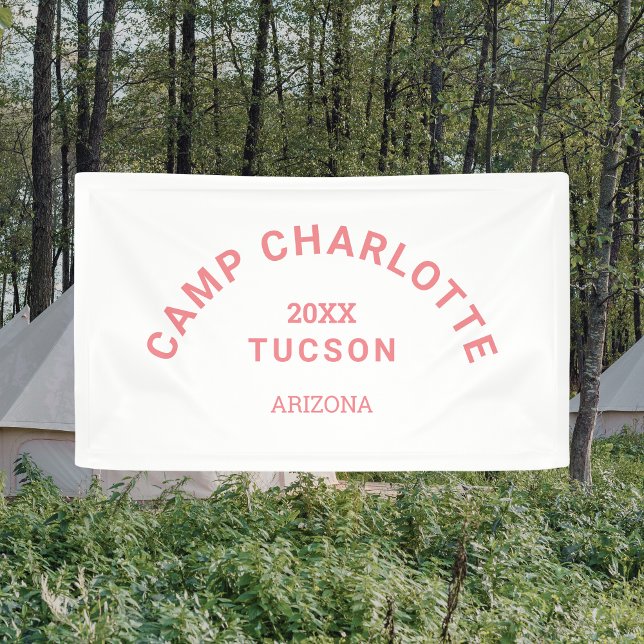 Banderoles Thème Camping Pink Camp Crest Bachelorette (Créateur téléchargé)