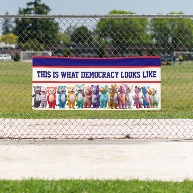 Banderoles This is What Democracy Looks Like Protest (En situation)