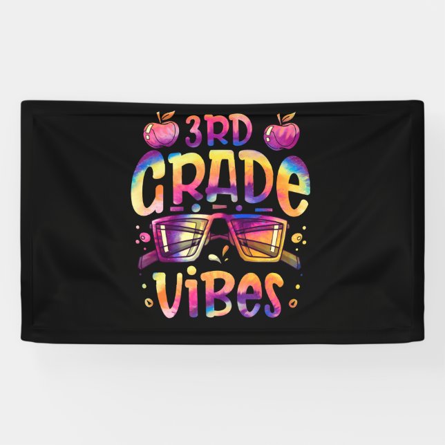 Banderoles Tie teinture 3e classe vibe Enseignant Premier jou (Horizontal)