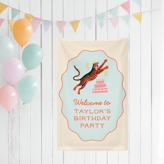 Banderoles Tiger Party Animals Kids Birthday Welcome (Créateur téléchargé)