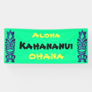Banderoles Tiki Tropical Hawaiian Aloha Ohana Réunion familia