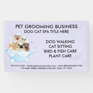 Banderoles Toilettage d'animaux de compagnie Chien Chat Spa B