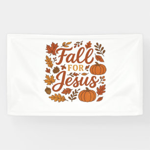 Banderoles Tomber Pour Jésus Automne Citrouille Foi Chrétienn