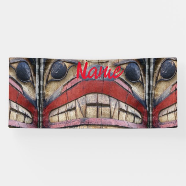 Banderoles Tonnerre à visage totem (Horizontal)