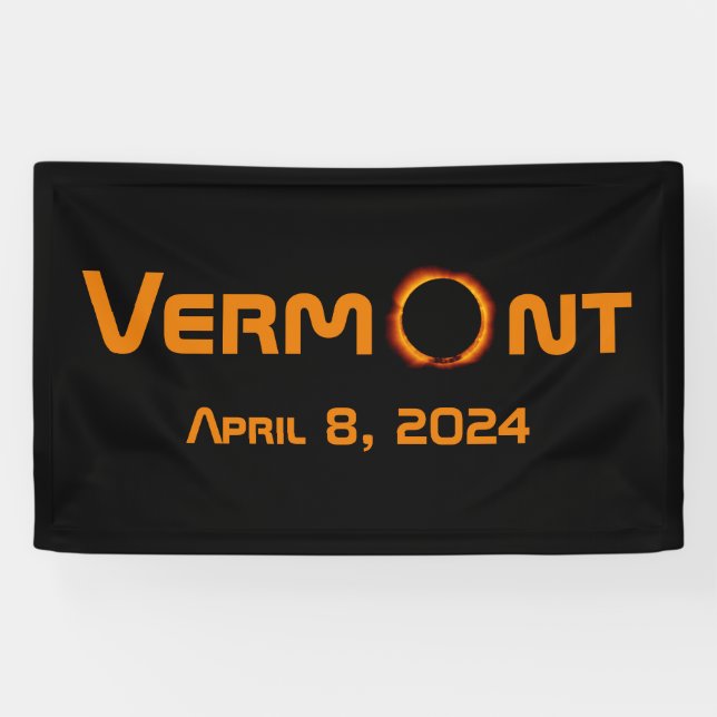 Banderoles Totalement Vermont 2024 Solar Eclipse (Horizontal)