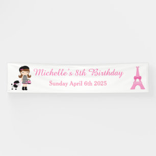 Banderoles Tour Eiffel de Paris Fille Brune