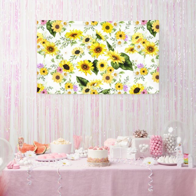 Banderoles Tournesol d'aquarelle 7 (Fête)