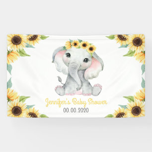 Banderoles Tournesol Eléphant Girl Banner pour le Baby showe