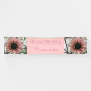 Banderoles Tournesol rose pâle Personnalisé Anniversaire