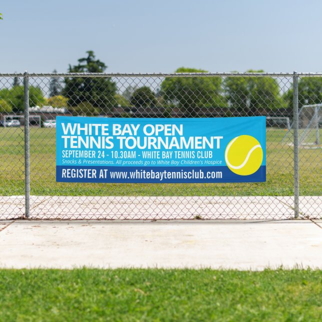 Banderoles Tournoi de tennis balle simple événement graphique (En situation)