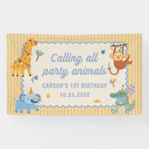 Banderoles Tous les fêtards Animaux Safari Fête d'anniversair