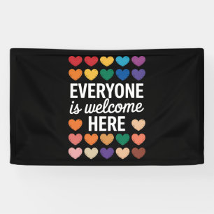 Banderoles Tout le monde est le bienvenu ici LGBTQ