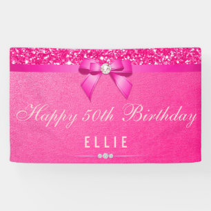 Banderoles Toutes parties scintillantes fuchsia d'arc de