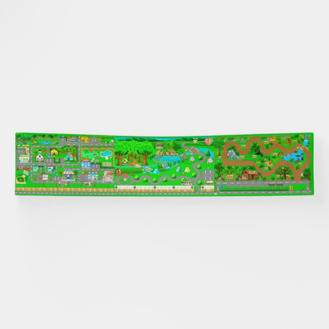 Banderoles Town-Campground-Safari Roads for Cars 2.5x12Banniè (Horizontal)