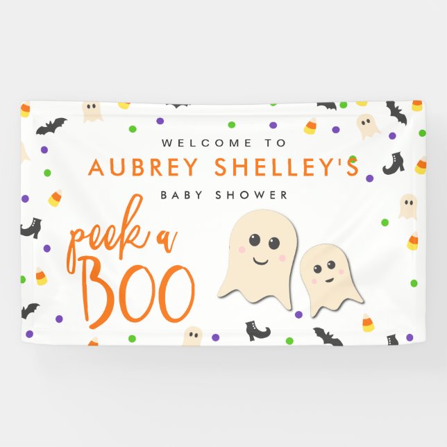 Banderoles Tracer ou traiter le Baby shower Halloween (Horizontal)