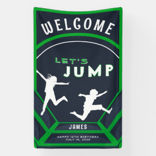 Banderoles Trampoline Park Jump Green Birthday Party