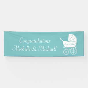Banderoles Transport vintage Baby shower Cute Blue Boy