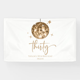 Banderoles Trente Gold Disco Ball 30e fête d'anniversaire
