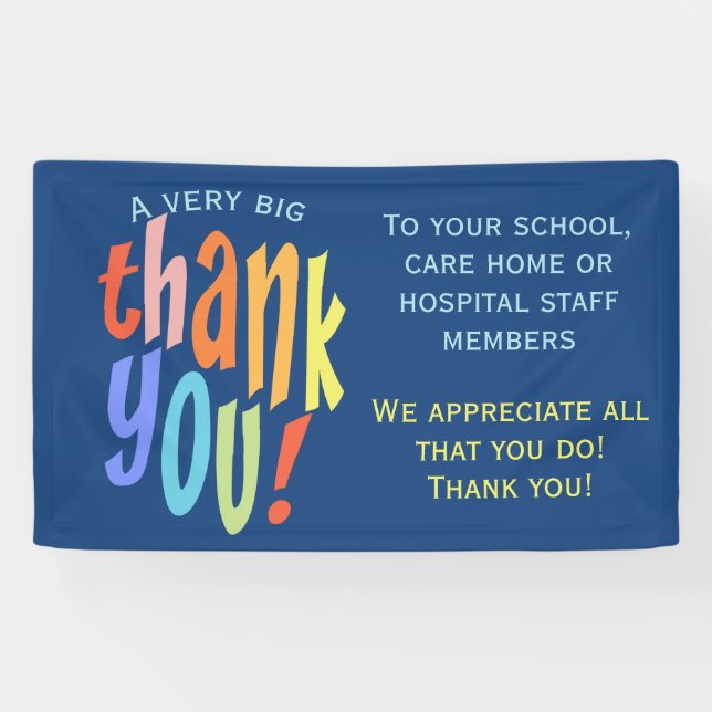 Banderoles Très Grande Appréciation Merci Hôpital École (Horizontal)