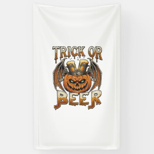 Banderoles Trick Or Beer Halloween Citrouille Squelette Ailes