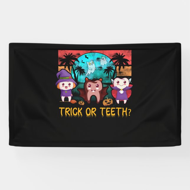 Banderoles Trick Ou Dentiste Dentiste Halloween Costume Denta (Horizontal)