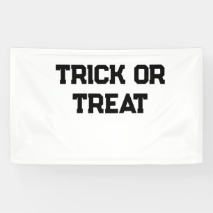 Banderoles Trick ou. Traiter Halloween éffrayant noir simple 
