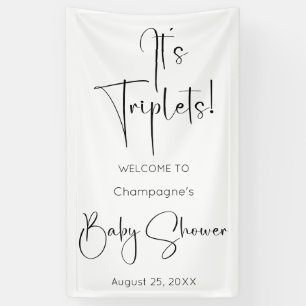 Banderoles Triplets Baby shower de script moderne