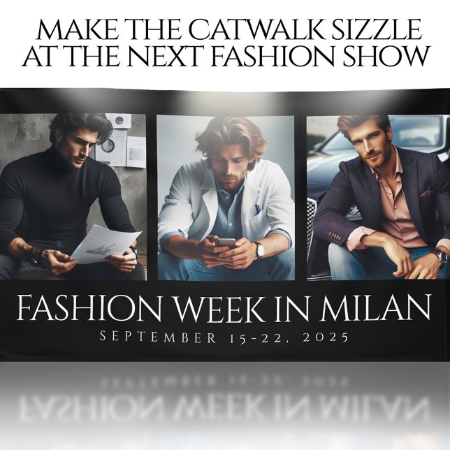 Banderoles Triptyque de 3 images élégantes Semaine de la mode (Elegant 3 Images Photos Triptych Fashion Week Business Banner Cover Photo)