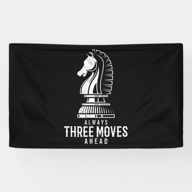 Banderoles Trois Déménagements Avant J'Échecs Matt Jeu Pièce  (Horizontal)