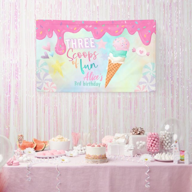 Banderoles Trois Scoops de Fun (Fête)