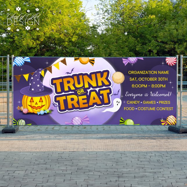 Banderoles Tronc de bonbons d'Halloween ou traiter Citrouille (Créateur téléchargé)