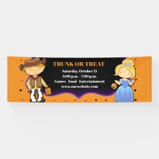 Banderoles Tronc Halloween ou Treat Trunk ou Treat Banner (Horizontal)