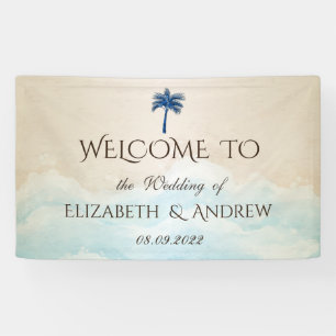 Banderoles Tropical Beach Parties scintillant Palm Mariage