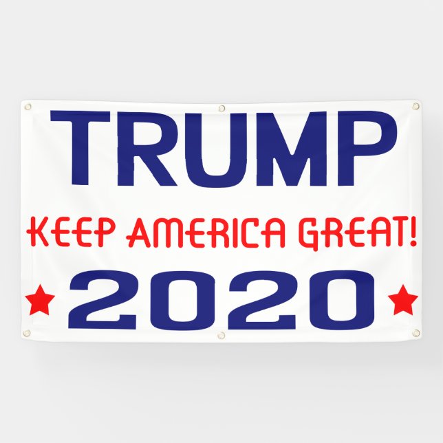 Banderoles Trump 2020 Garder l'Amérique grande (Horizontal)