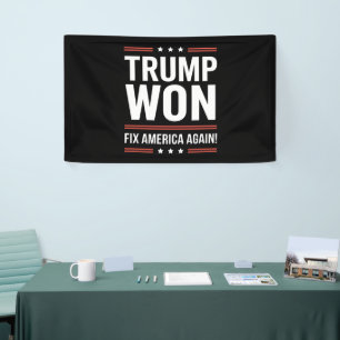Banderoles Trump a gagné MAGA Trump vainqueur 2024 Réparer l'