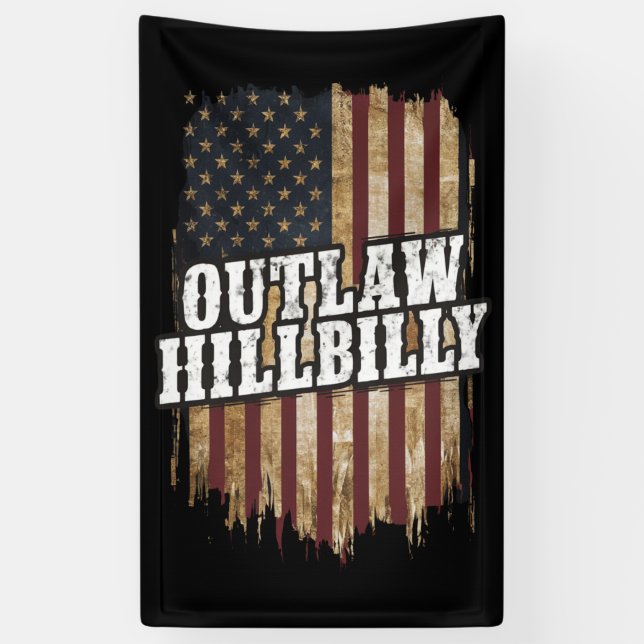 Banderoles Trump Vance 2024 J.D. Vance Outlaw Hillbilly (Vertical)