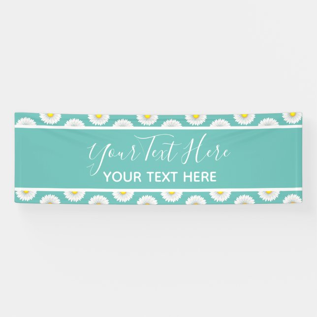 Banderoles Turquoise Joli Petit Marguerite (Horizontal)