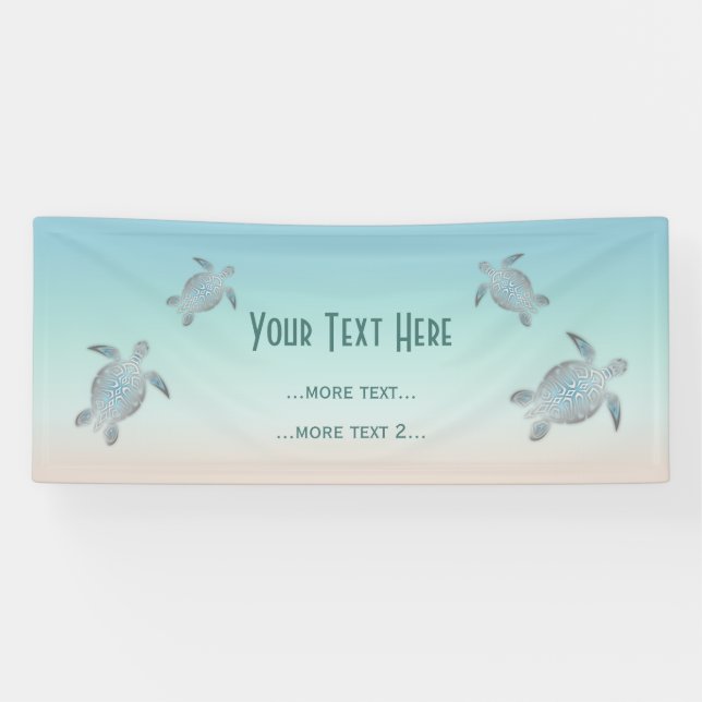 Banderoles Turtles Beach Style Maritime Côtier (Horizontal)