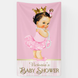 Banderoles Tutu de ballerine rose perles Baby Shower fille