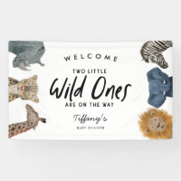 Twins Safari Animaux Thème Baby shower Bienvenue