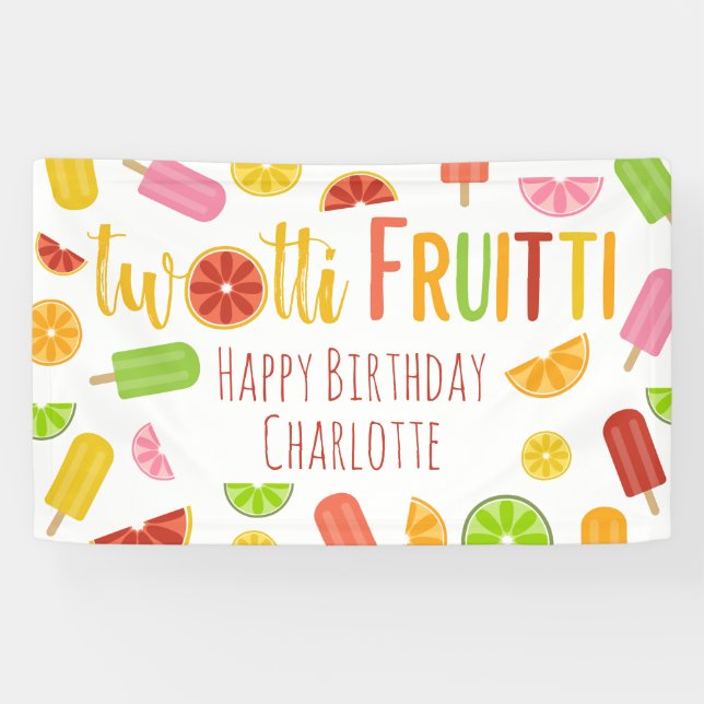 Banderoles Twotti Fruitti Citrus Ice Pop Deuxième anniversair (Horizontal)