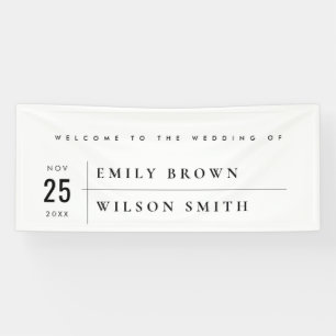 BANDEROLES TYPOGRAPHIE BLANC NOIR MODERNE ACCUEIL MARIAGE